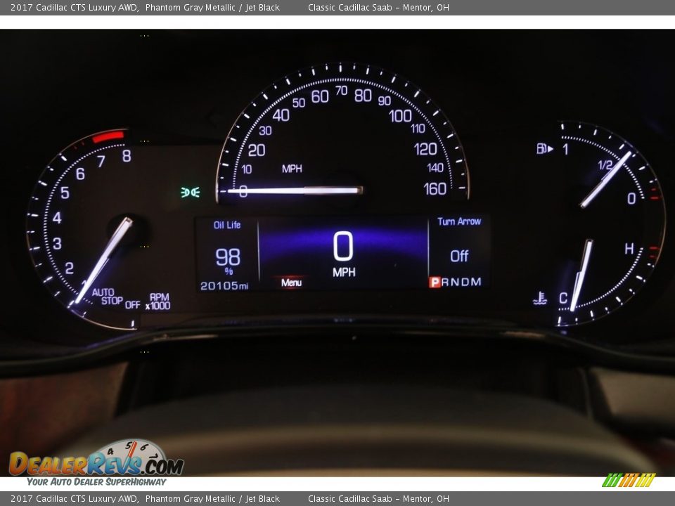 2017 Cadillac CTS Luxury AWD Phantom Gray Metallic / Jet Black Photo #7