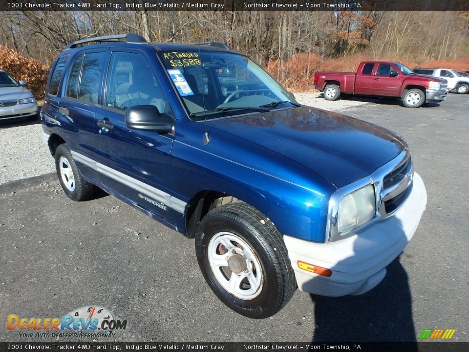 2003 Chevrolet Tracker 4WD Hard Top Indigo Blue Metallic / Medium Gray Photo #5