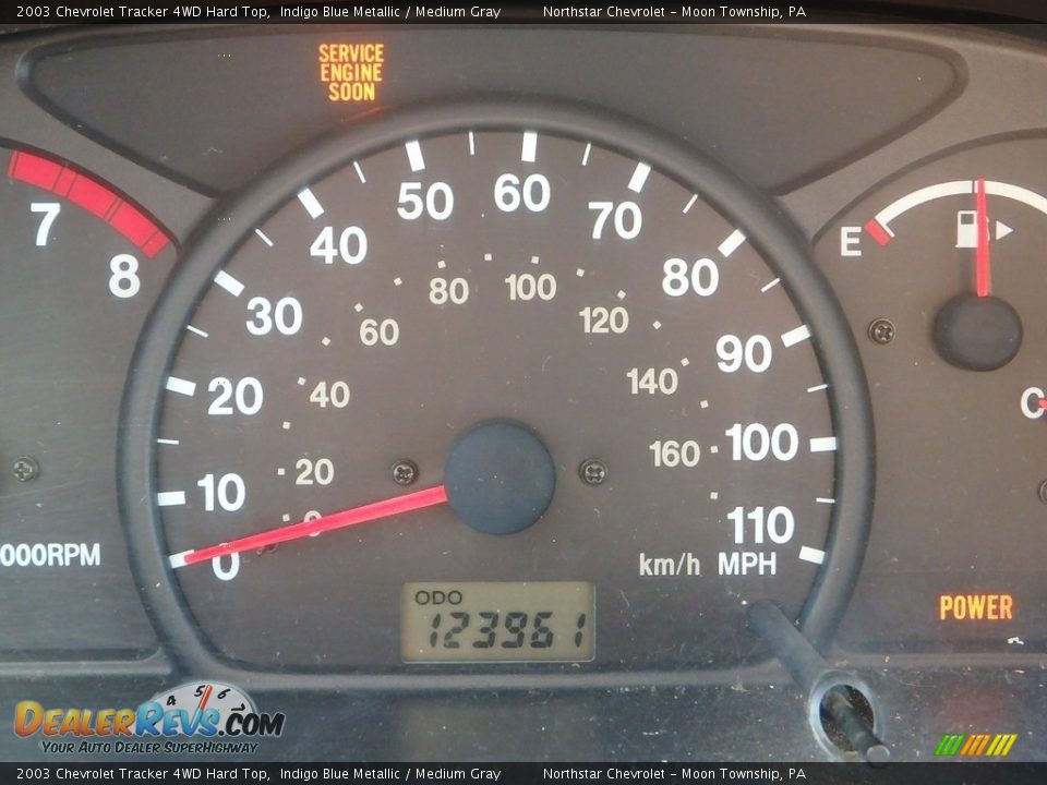 2003 Chevrolet Tracker 4WD Hard Top Indigo Blue Metallic / Medium Gray Photo #15