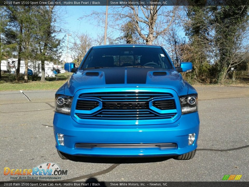 2018 Ram 1500 Sport Crew Cab 4x4 Hydro Blue Pearl / Black Photo #3