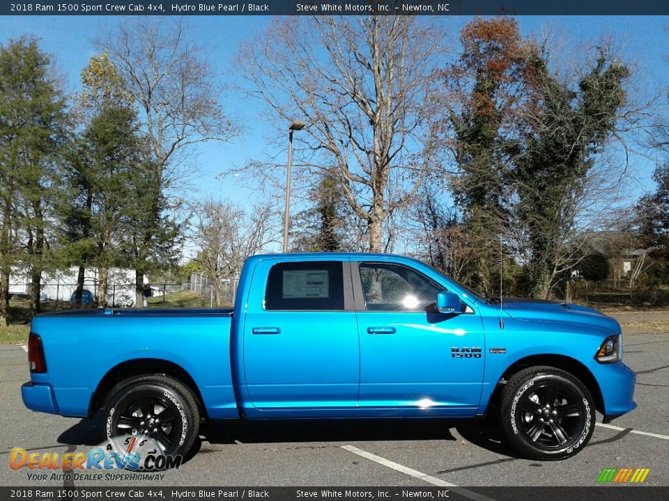2018 Ram 1500 Sport Crew Cab 4x4 Hydro Blue Pearl / Black Photo #5