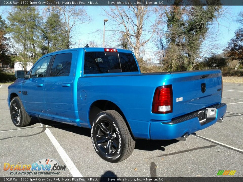 2018 Ram 1500 Sport Crew Cab 4x4 Hydro Blue Pearl / Black Photo #8
