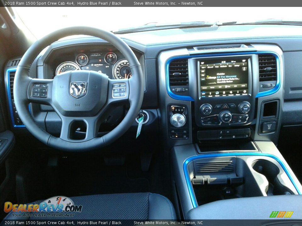 2018 Ram 1500 Sport Crew Cab 4x4 Hydro Blue Pearl / Black Photo #30