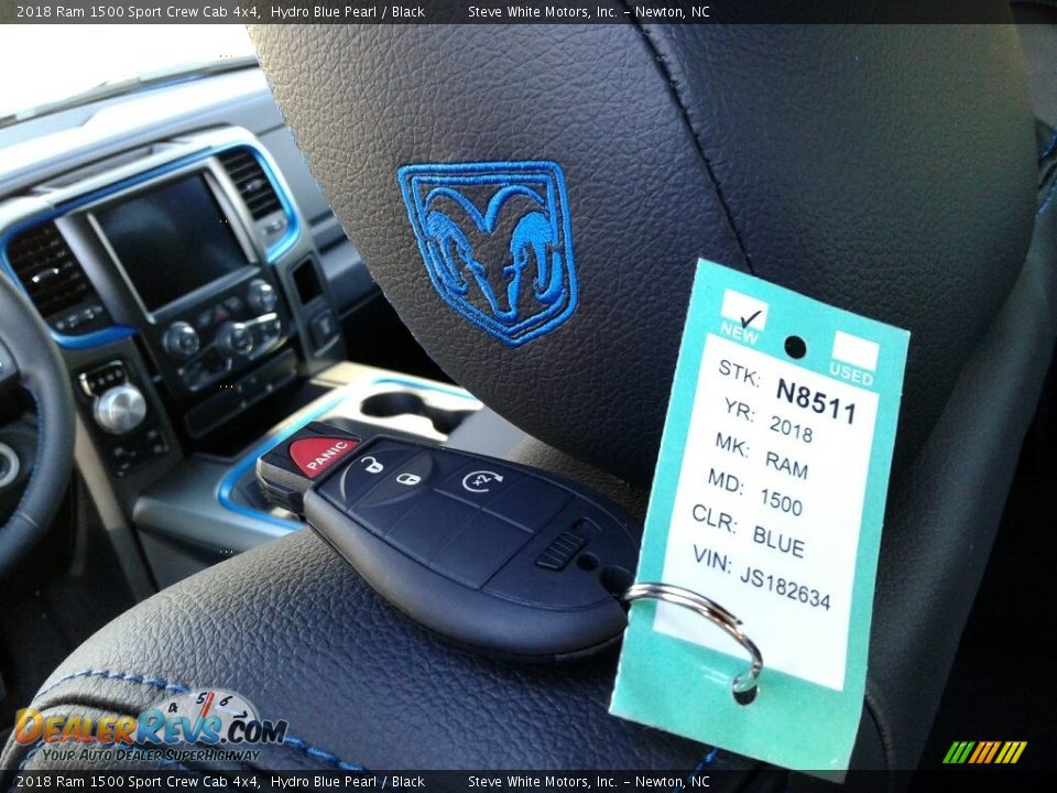 2018 Ram 1500 Sport Crew Cab 4x4 Hydro Blue Pearl / Black Photo #31
