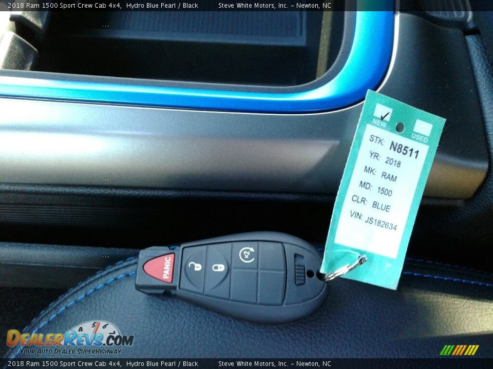 2018 Ram 1500 Sport Crew Cab 4x4 Hydro Blue Pearl / Black Photo #32