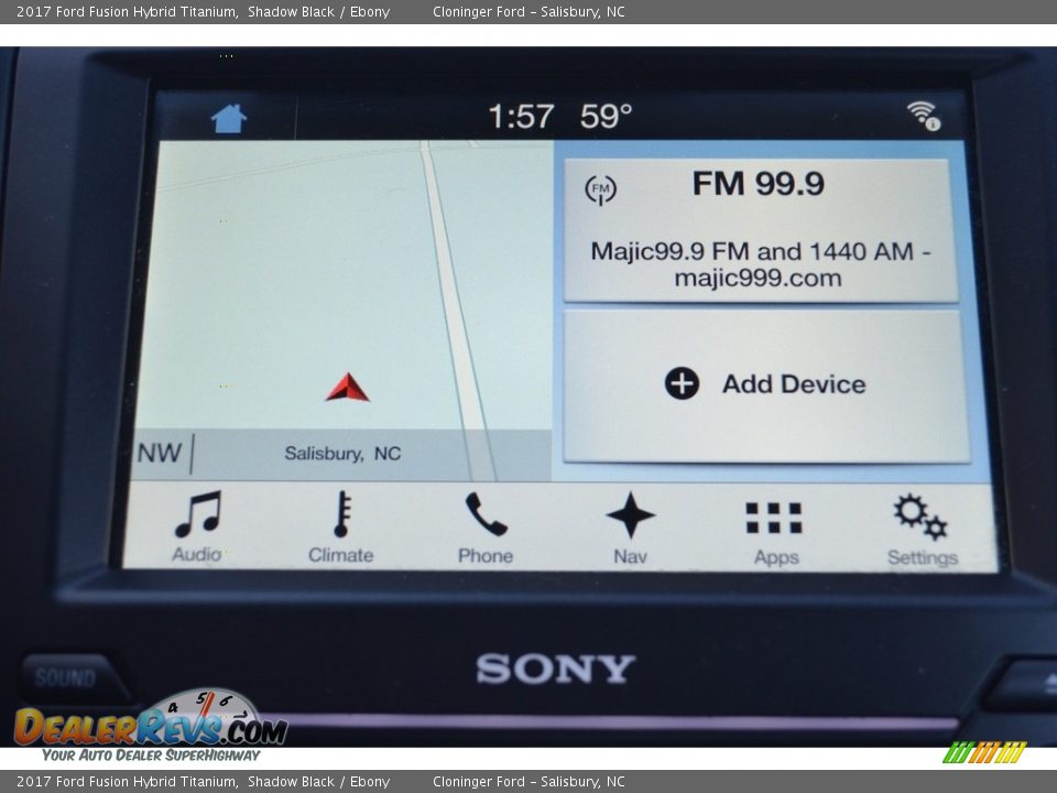 2017 Ford Fusion Hybrid Titanium Shadow Black / Ebony Photo #16