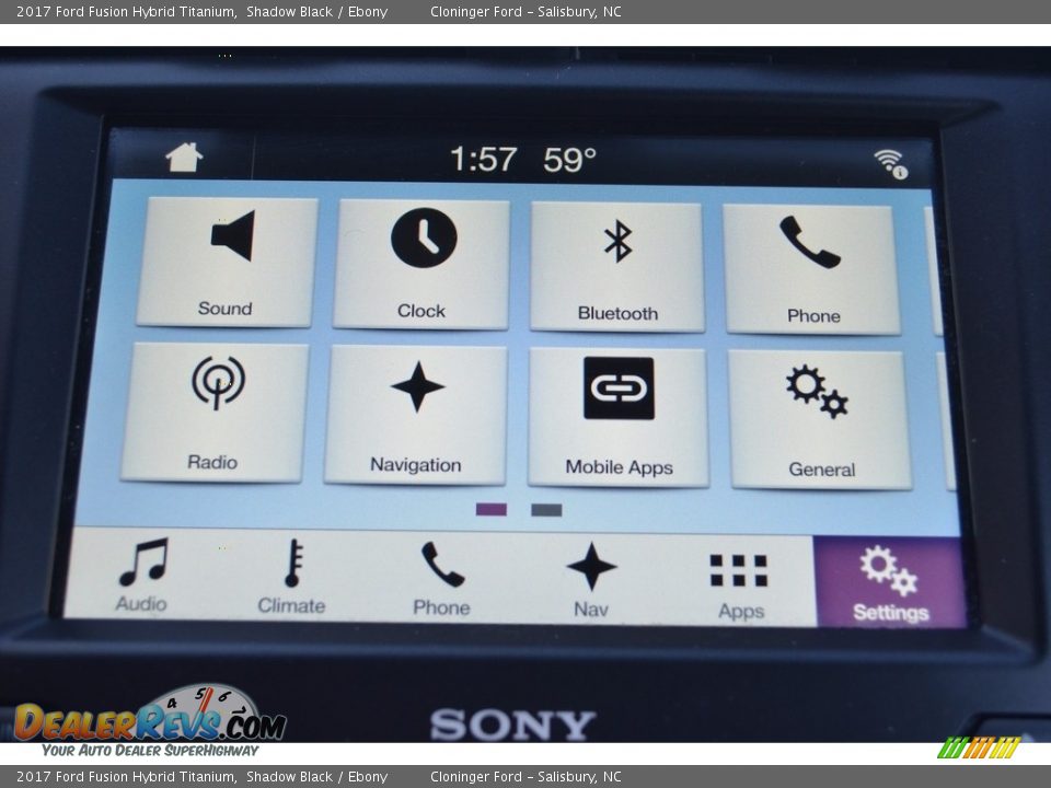 2017 Ford Fusion Hybrid Titanium Shadow Black / Ebony Photo #17