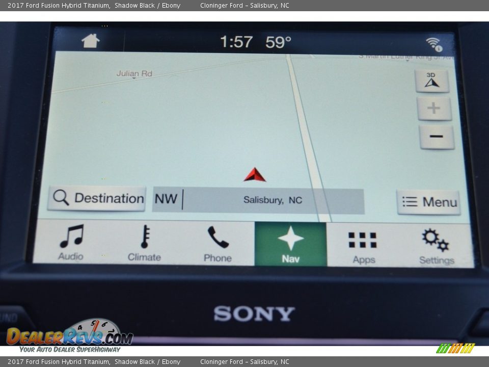 2017 Ford Fusion Hybrid Titanium Shadow Black / Ebony Photo #19