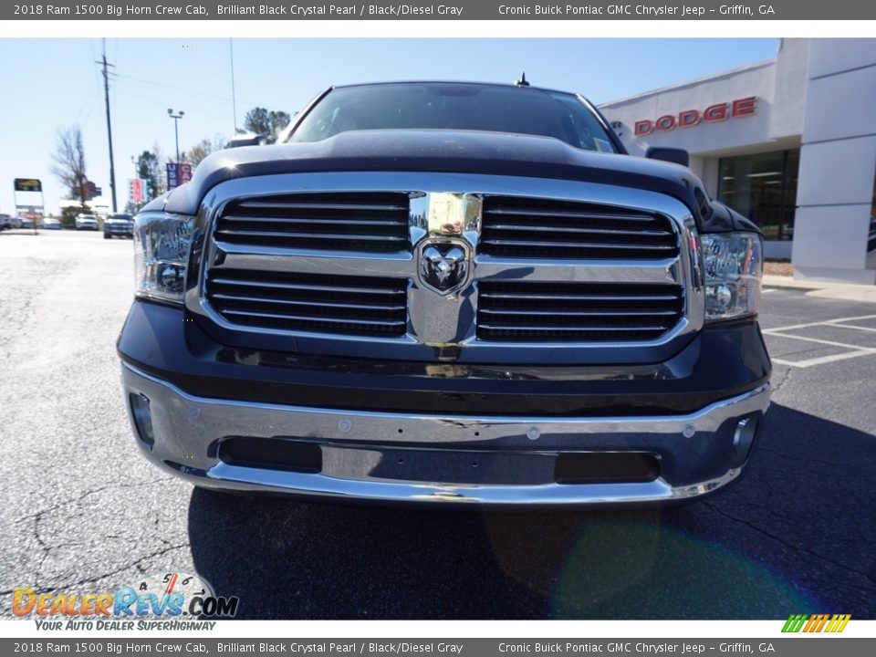 2018 Ram 1500 Big Horn Crew Cab Brilliant Black Crystal Pearl / Black/Diesel Gray Photo #2