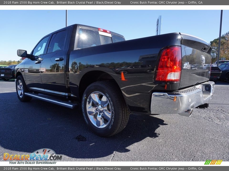 2018 Ram 1500 Big Horn Crew Cab Brilliant Black Crystal Pearl / Black/Diesel Gray Photo #5