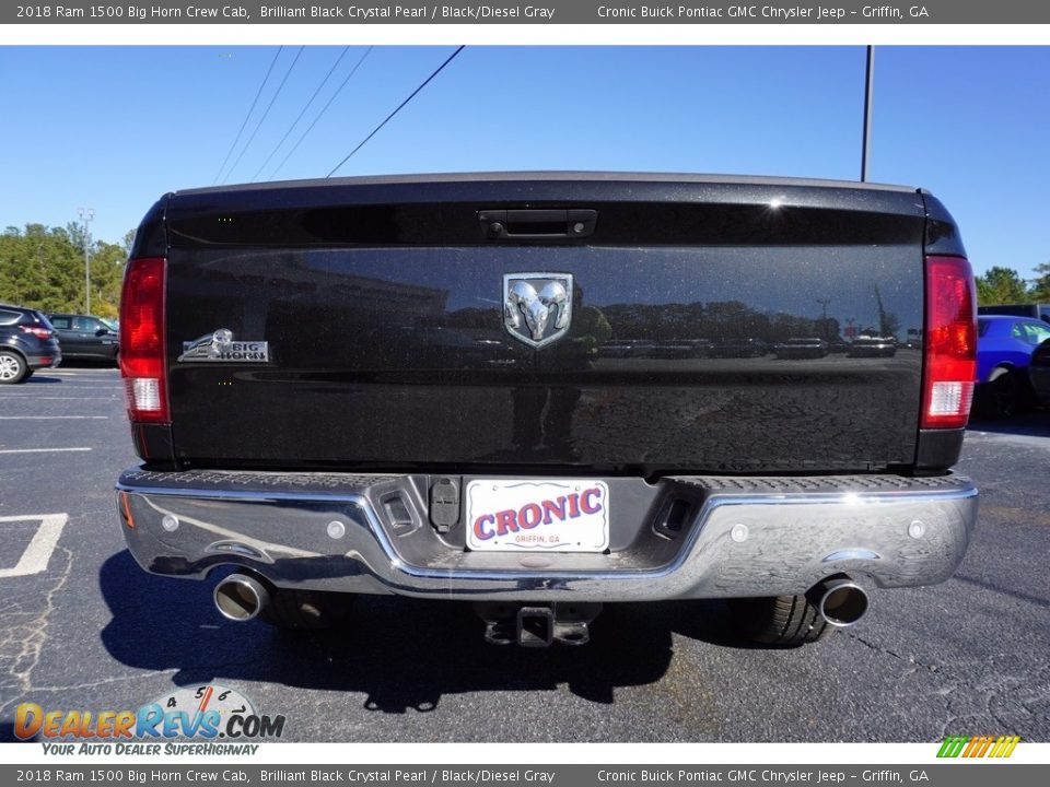 2018 Ram 1500 Big Horn Crew Cab Brilliant Black Crystal Pearl / Black/Diesel Gray Photo #6