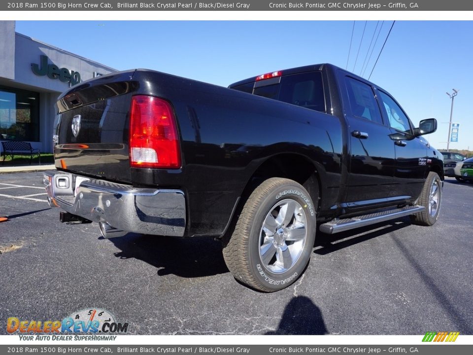 2018 Ram 1500 Big Horn Crew Cab Brilliant Black Crystal Pearl / Black/Diesel Gray Photo #7