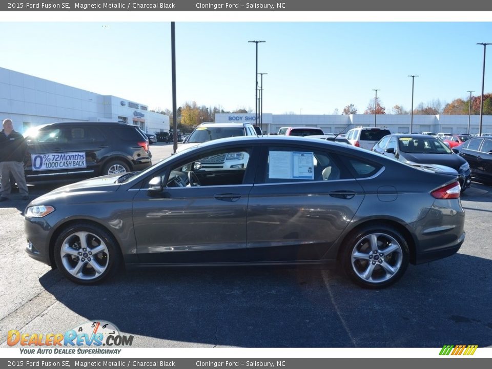 2015 Ford Fusion SE Magnetic Metallic / Charcoal Black Photo #6