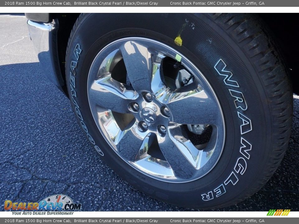 2018 Ram 1500 Big Horn Crew Cab Brilliant Black Crystal Pearl / Black/Diesel Gray Photo #11
