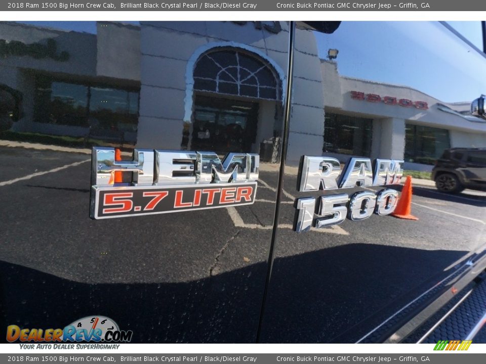 2018 Ram 1500 Big Horn Crew Cab Brilliant Black Crystal Pearl / Black/Diesel Gray Photo #12