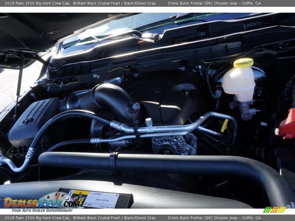 2018 Ram 1500 Big Horn Crew Cab Brilliant Black Crystal Pearl / Black/Diesel Gray Photo #13
