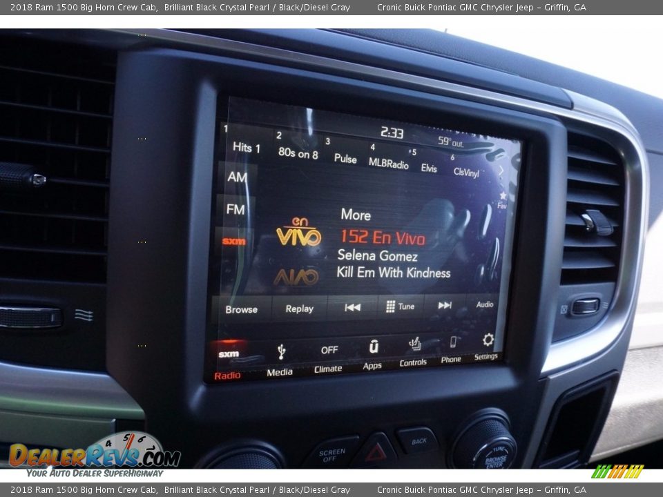 2018 Ram 1500 Big Horn Crew Cab Brilliant Black Crystal Pearl / Black/Diesel Gray Photo #14