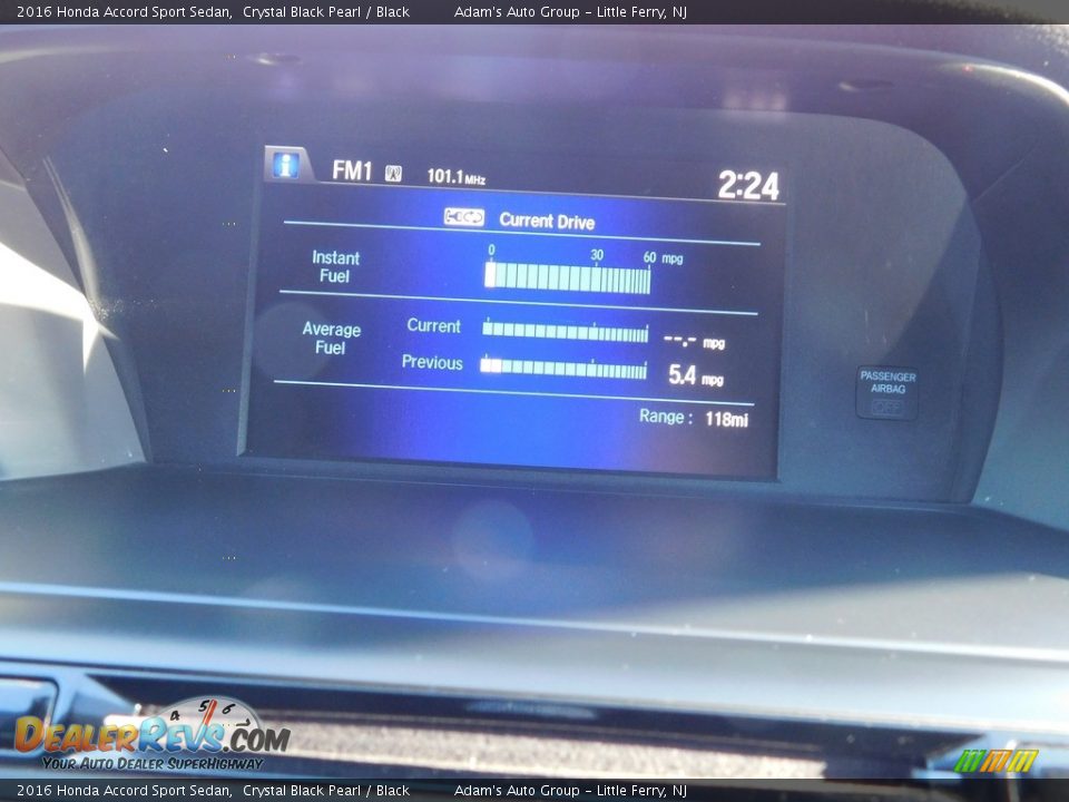 2016 Honda Accord Sport Sedan Crystal Black Pearl / Black Photo #18