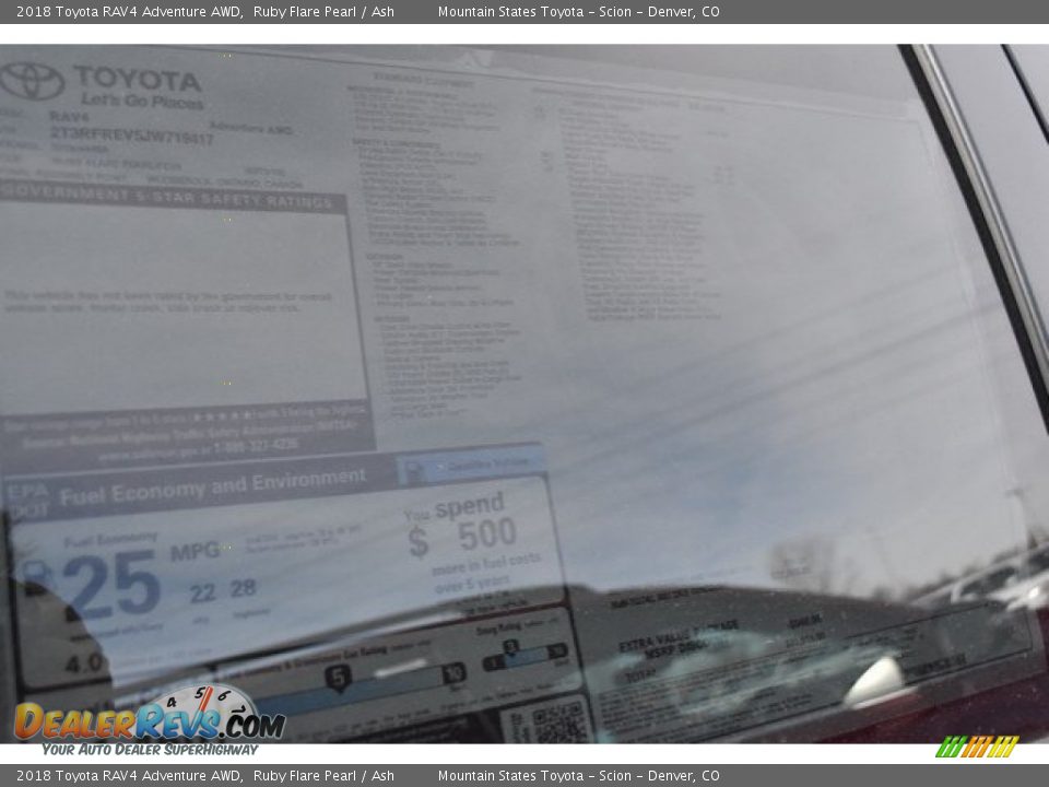 2018 Toyota RAV4 Adventure AWD Ruby Flare Pearl / Ash Photo #10