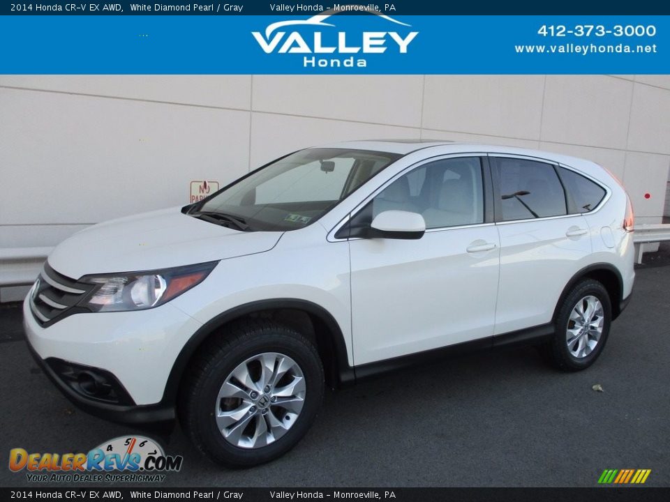 2014 Honda CR-V EX AWD White Diamond Pearl / Gray Photo #1