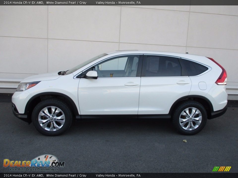 2014 Honda CR-V EX AWD White Diamond Pearl / Gray Photo #2