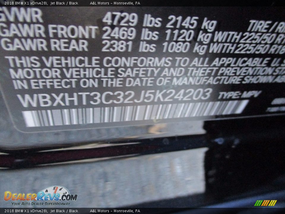 2018 BMW X1 xDrive28i Jet Black / Black Photo #19