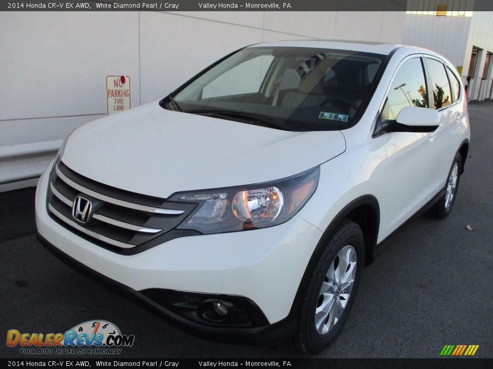 2014 Honda CR-V EX AWD White Diamond Pearl / Gray Photo #10