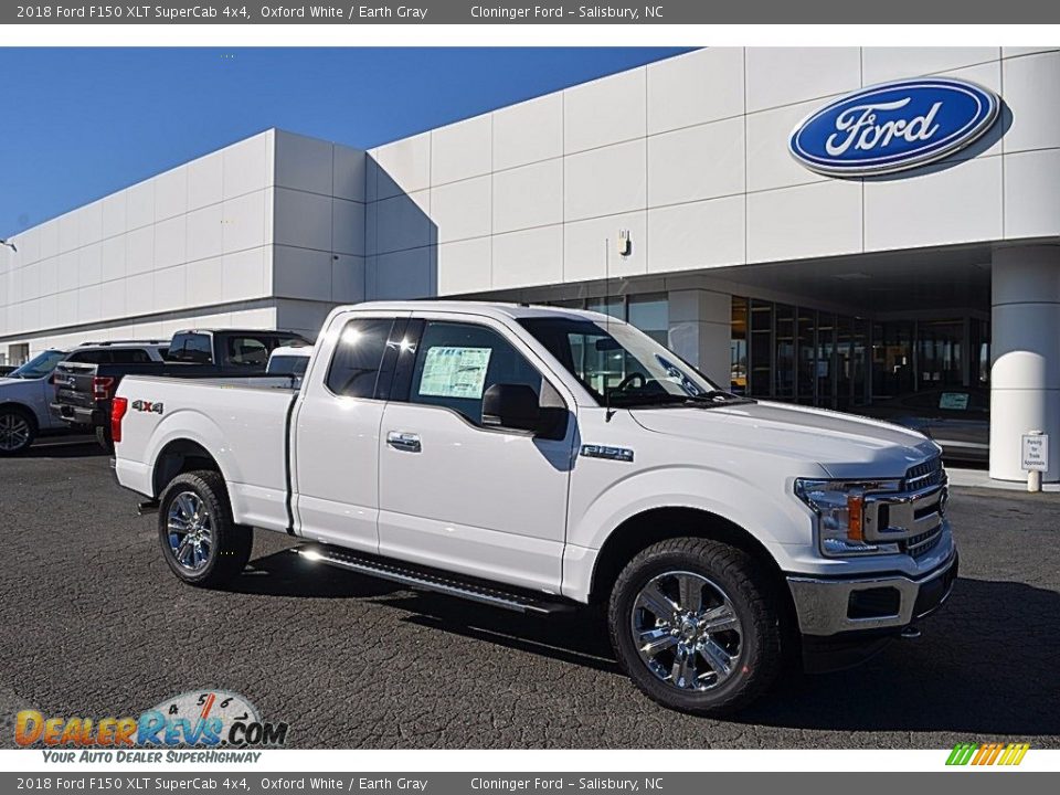 2018 Ford F150 XLT SuperCab 4x4 Oxford White / Earth Gray Photo #1