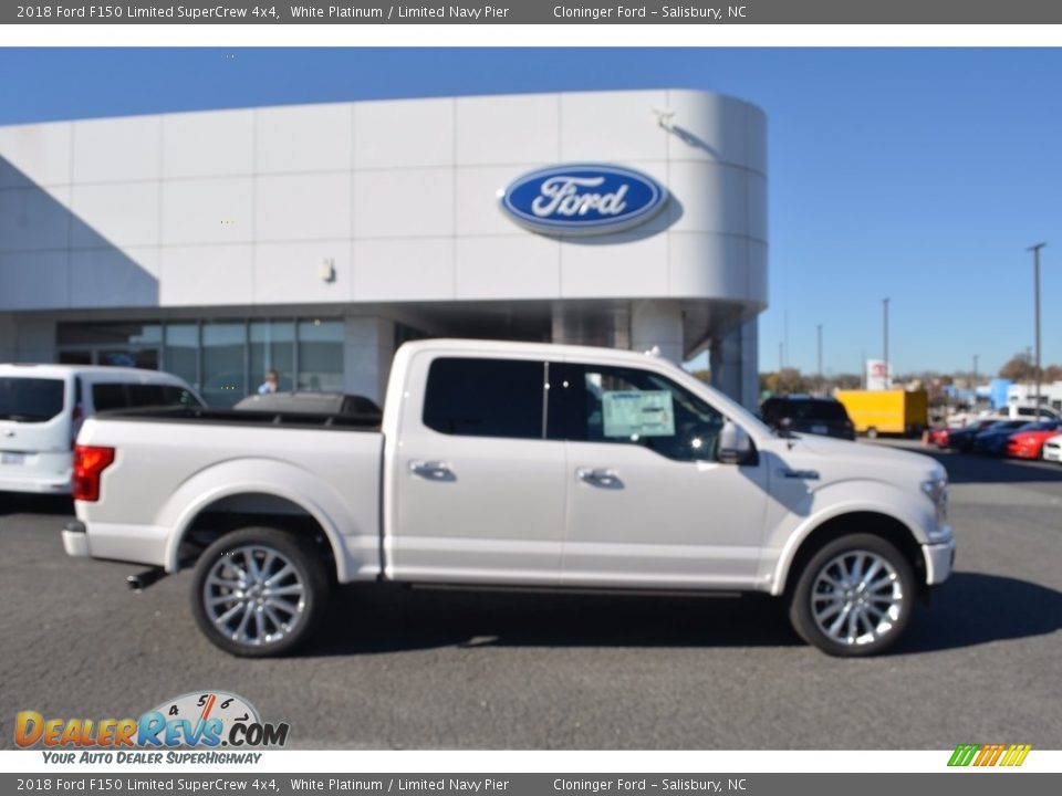 2018 Ford F150 Limited SuperCrew 4x4 White Platinum / Limited Navy Pier Photo #2