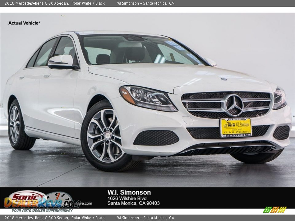 2018 Mercedes-Benz C 300 Sedan Polar White / Black Photo #1