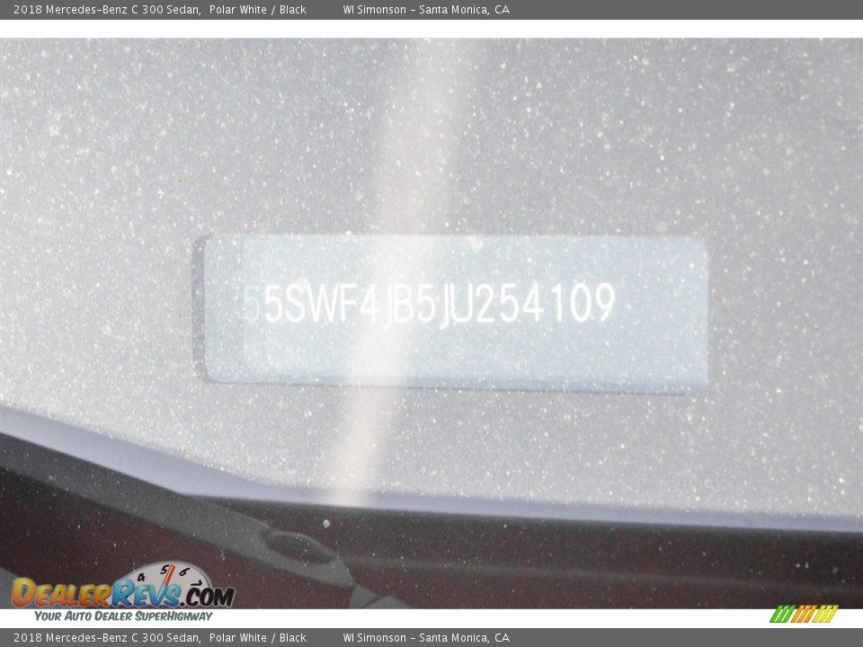 2018 Mercedes-Benz C 300 Sedan Polar White / Black Photo #10