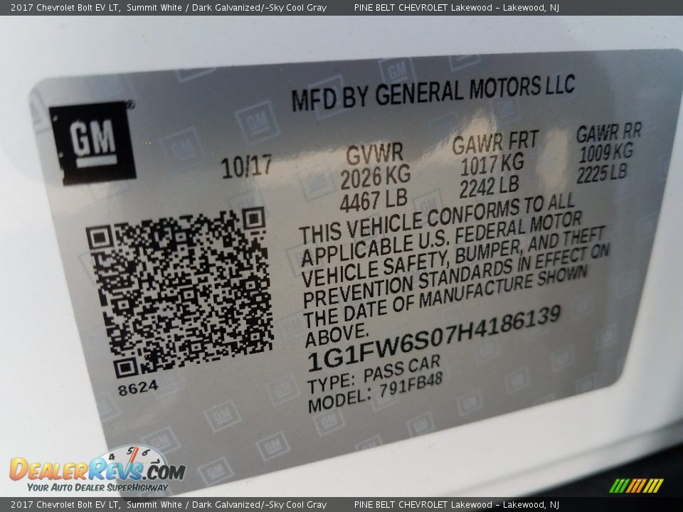 2017 Chevrolet Bolt EV LT Summit White / Dark Galvanized/­Sky Cool Gray Photo #9