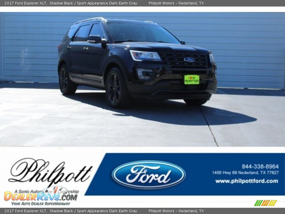 2017 Ford Explorer XLT Shadow Black / Sport Appearance Dark Earth Gray Photo #1