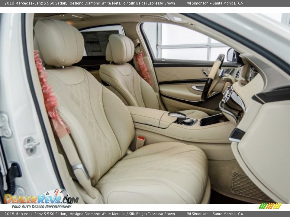 Silk Beige/Espresso Brown Interior - 2018 Mercedes-Benz S 560 Sedan Photo #2