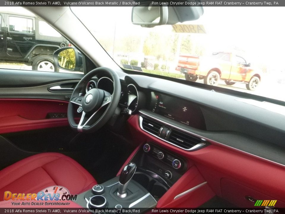 2018 Alfa Romeo Stelvio Ti AWD Vulcano (Volcano) Black Metallic / Black/Red Photo #15