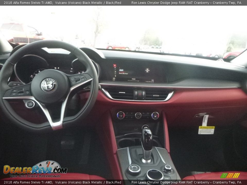 2018 Alfa Romeo Stelvio Ti AWD Vulcano (Volcano) Black Metallic / Black/Red Photo #19