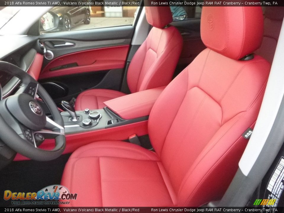2018 Alfa Romeo Stelvio Ti AWD Vulcano (Volcano) Black Metallic / Black/Red Photo #21