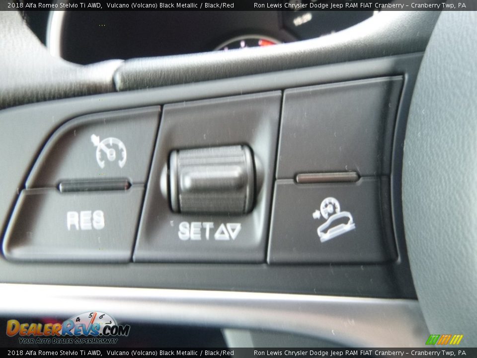 2018 Alfa Romeo Stelvio Ti AWD Vulcano (Volcano) Black Metallic / Black/Red Photo #27