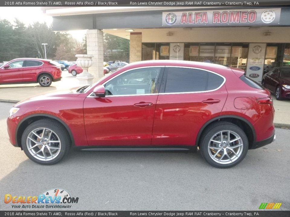 2018 Alfa Romeo Stelvio Ti AWD Rosso Alfa (Red) / Black/Black Photo #3