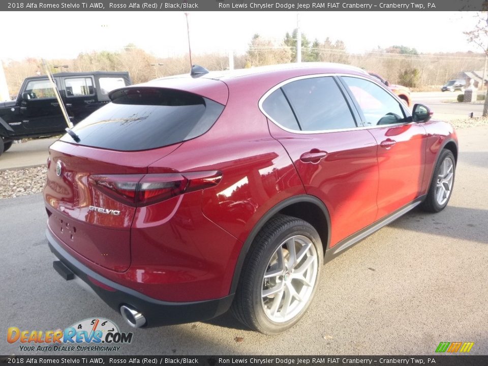 2018 Alfa Romeo Stelvio Ti AWD Rosso Alfa (Red) / Black/Black Photo #7