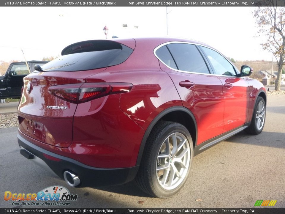 2018 Alfa Romeo Stelvio Ti AWD Rosso Alfa (Red) / Black/Black Photo #8