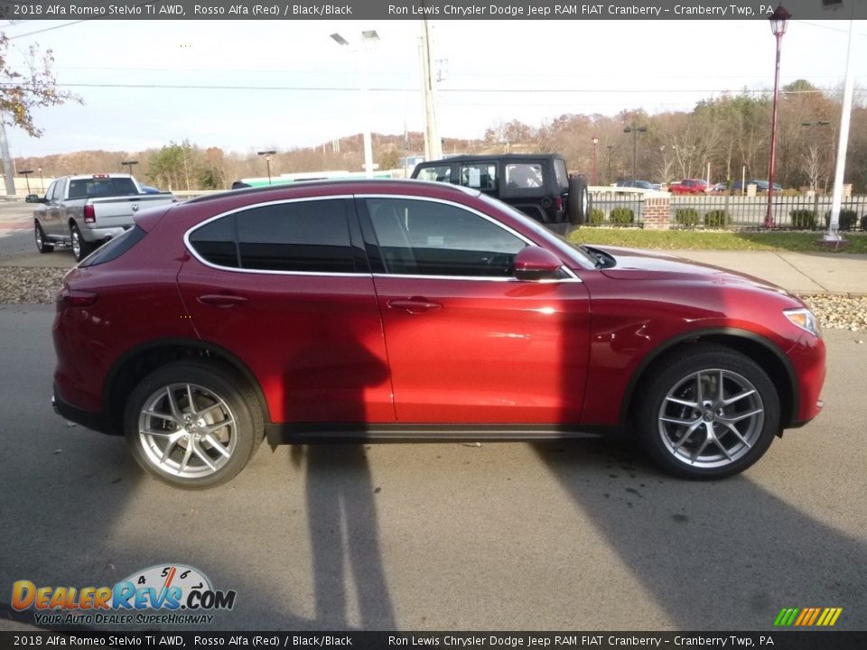 2018 Alfa Romeo Stelvio Ti AWD Rosso Alfa (Red) / Black/Black Photo #9