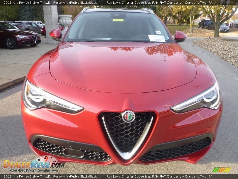 2018 Alfa Romeo Stelvio Ti AWD Rosso Alfa (Red) / Black/Black Photo #12