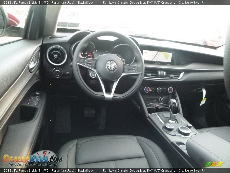 2018 Alfa Romeo Stelvio Ti AWD Rosso Alfa (Red) / Black/Black Photo #18