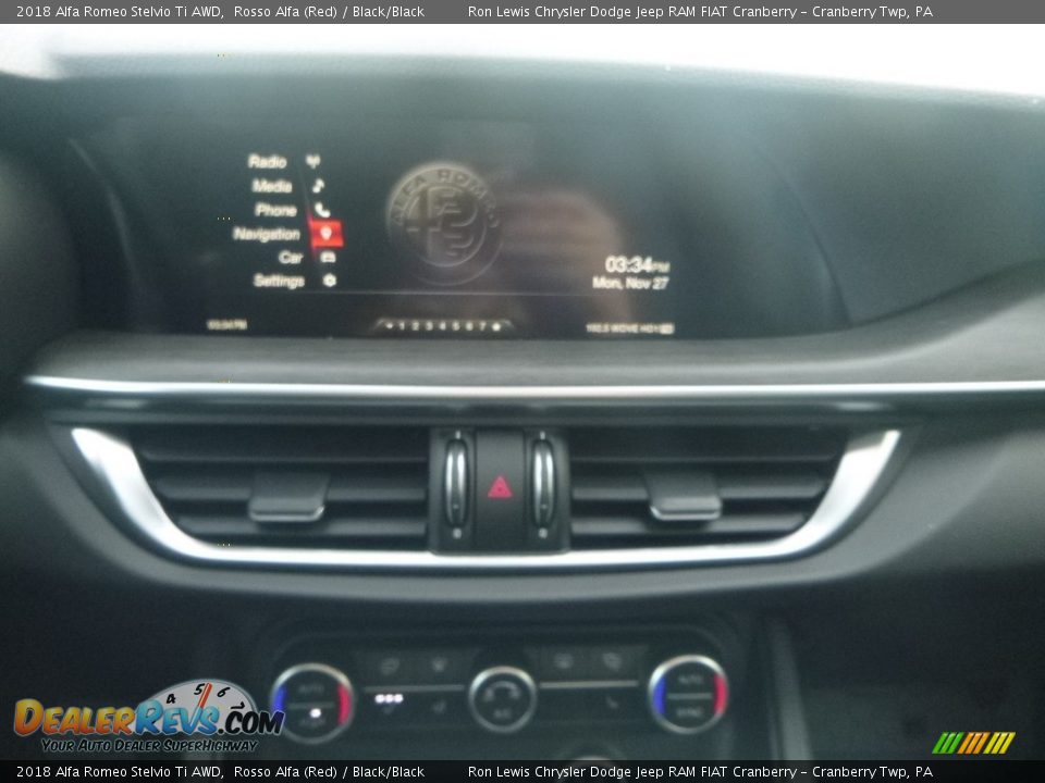 2018 Alfa Romeo Stelvio Ti AWD Rosso Alfa (Red) / Black/Black Photo #24