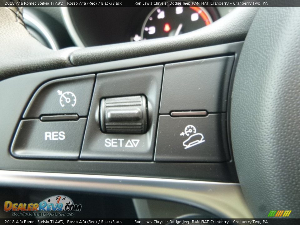 2018 Alfa Romeo Stelvio Ti AWD Rosso Alfa (Red) / Black/Black Photo #28
