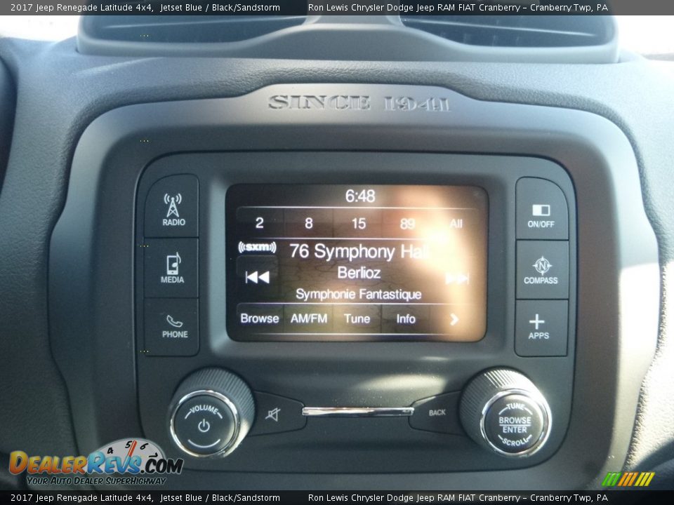 2017 Jeep Renegade Latitude 4x4 Jetset Blue / Black/Sandstorm Photo #16