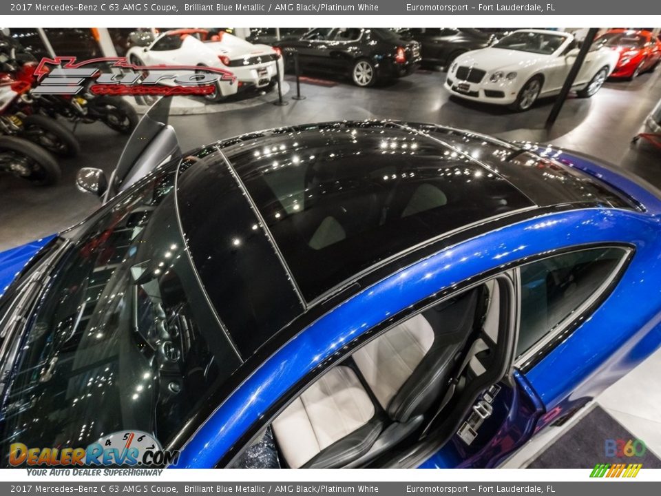 2017 Mercedes-Benz C 63 AMG S Coupe Brilliant Blue Metallic / AMG Black/Platinum White Photo #54