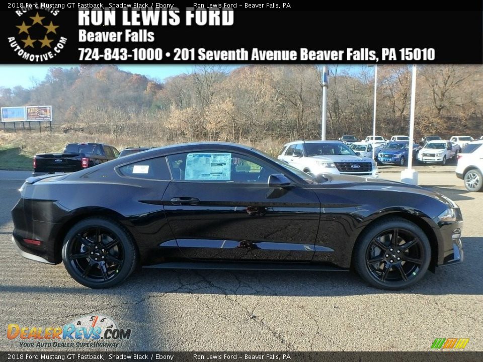 2018 Ford Mustang GT Fastback Shadow Black / Ebony Photo #1