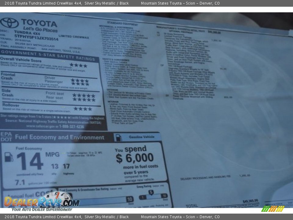 2018 Toyota Tundra Limited CrewMax 4x4 Silver Sky Metallic / Black Photo #10